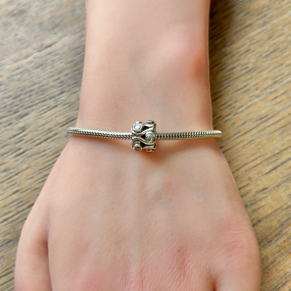Pandora Ocean Wave Bead Bracelet Charm in 925 Sterling Silver